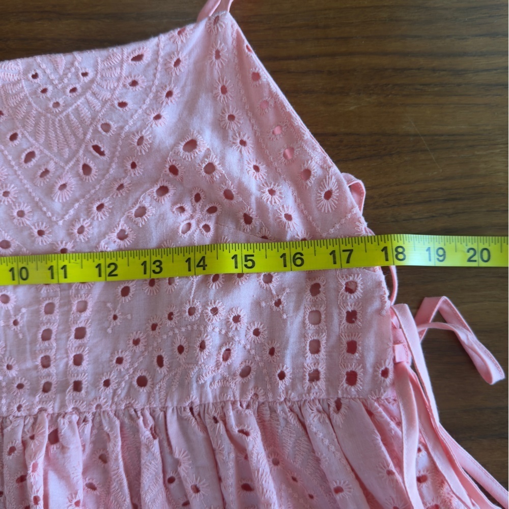 Wisteria Lane Ava Eyelet Mini Dress Coral Pink Small - Picture 11 of 16